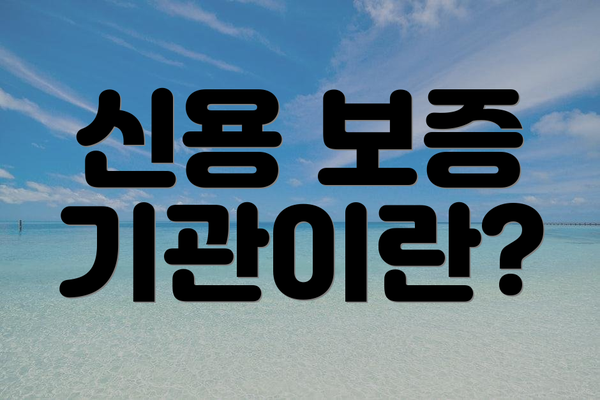 신용 보증 기관이란?