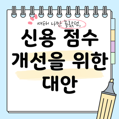 신용 점수 개선을 위한 대안