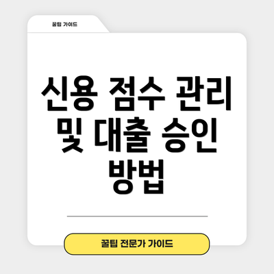신용 점수 관리 및 대출 승인 방법