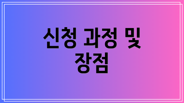신청 과정 및 장점