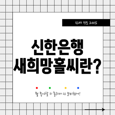 신한은행 새희망홀씨란?