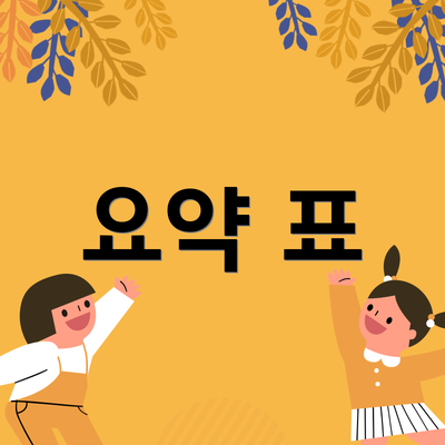 요약 표