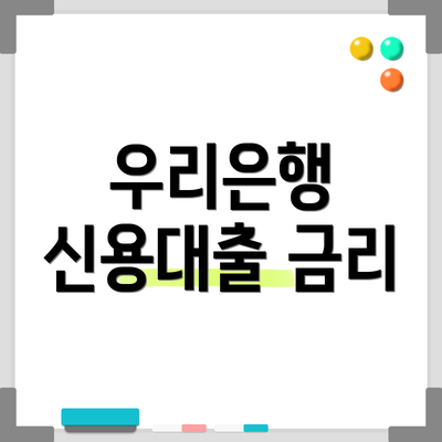 우리은행 신용대출 금리