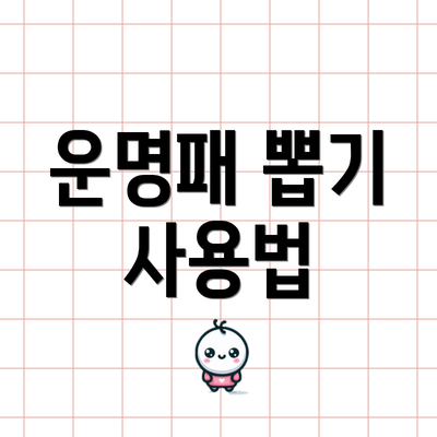 운명패 뽑기 사용법