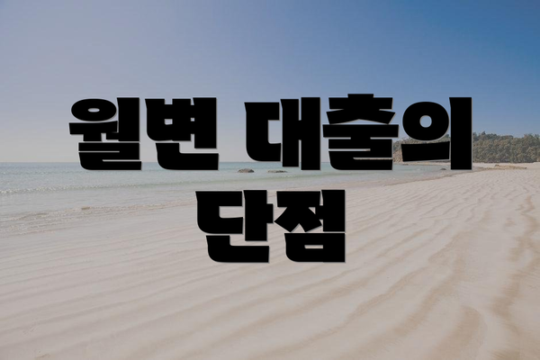 월변 대출의 단점