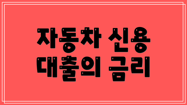 자동차 신용 대출의 금리