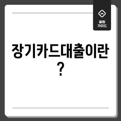 장기카드대출이란?