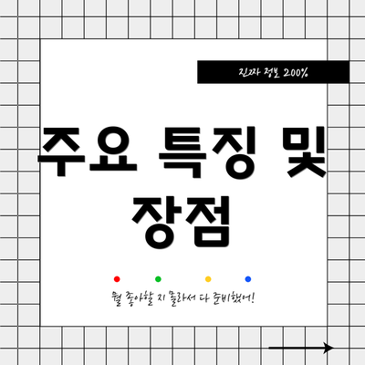 주요 특징 및 장점