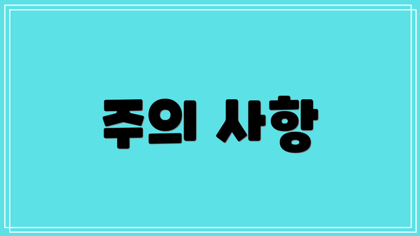 주의 사항
