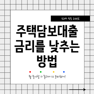 주택담보대출 금리를 낮추는 방법