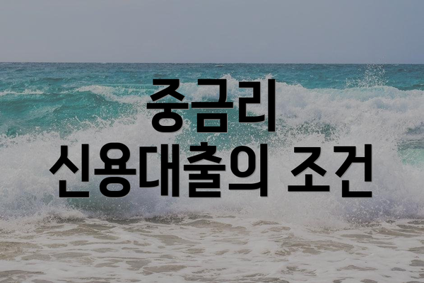 중금리 신용대출의 조건