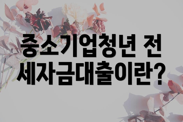 중소기업청년 전세자금대출이란?