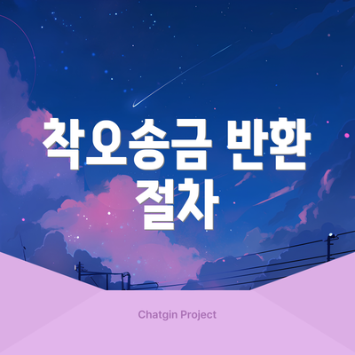 착오송금 반환 절차