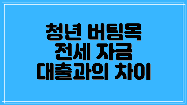 청년 버팀목 전세 자금 대출과의 차이