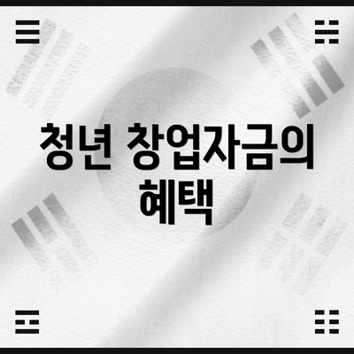청년 창업자금의 혜택