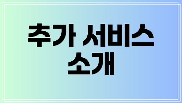 추가 서비스 소개