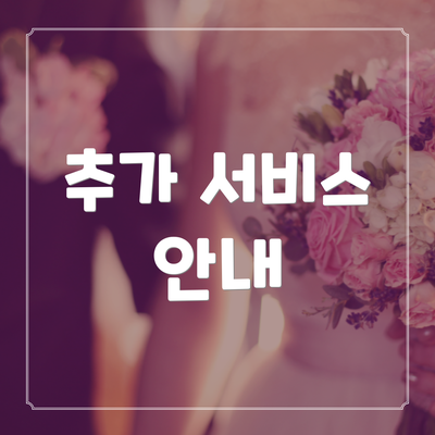 추가 서비스 안내