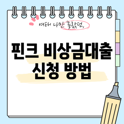 핀크 비상금대출 신청 방법