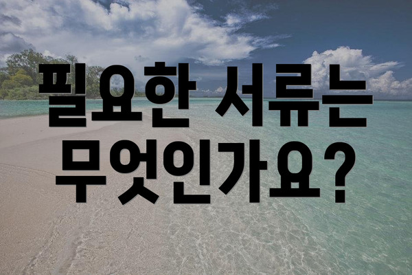필요한 서류는 무엇인가요?