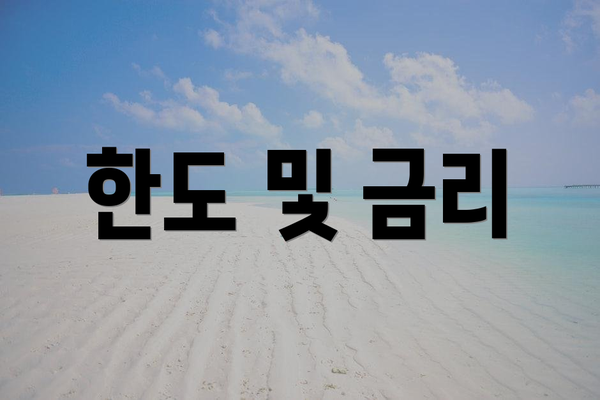 한도 및 금리