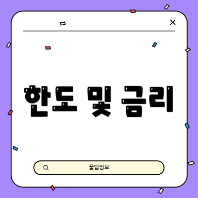 한도 및 금리