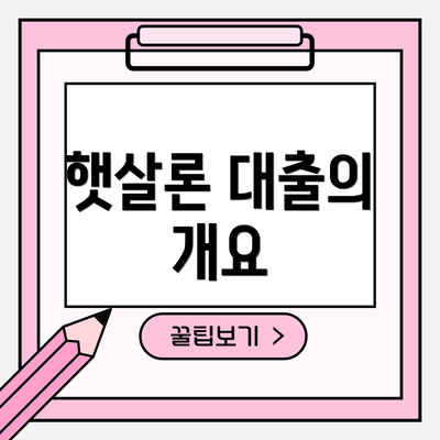 햇살론 대출의 개요