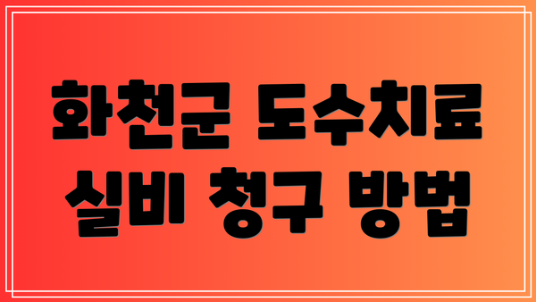 화천군 도수치료 실비 청구 방법