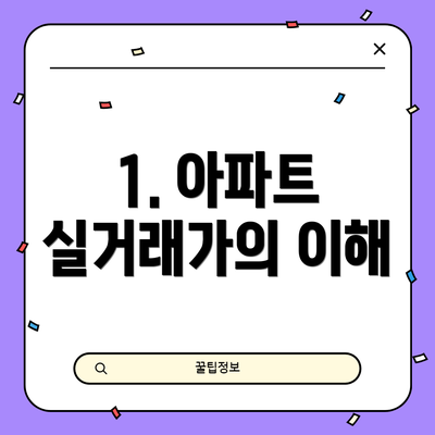 1. 아파트 실거래가의 이해