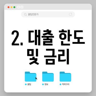 2. 대출 한도 및 금리