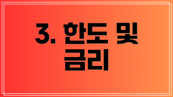 3. 한도 및 금리