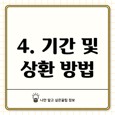4. 기간 및 상환 방법