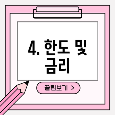 4. 한도 및 금리