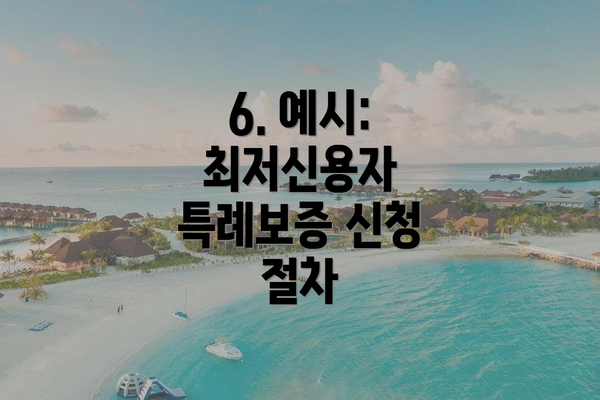 6. 예시: 최저신용자 특례보증 신청 절차