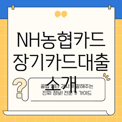 NH농협카드 장기카드대출 소개