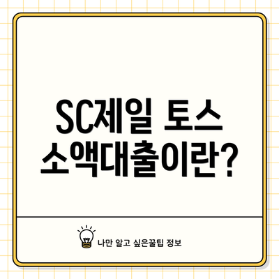 SC제일 토스 소액대출이란?