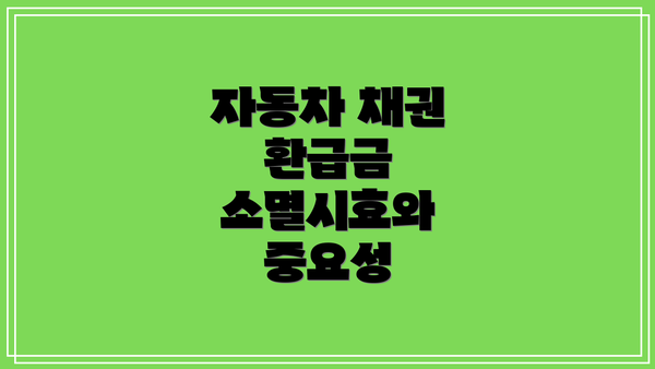 자동차 채권 환급금 소멸시효와 중요성