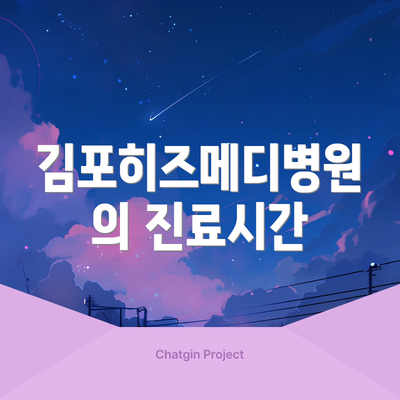 김포히즈메디병원의 진료시간