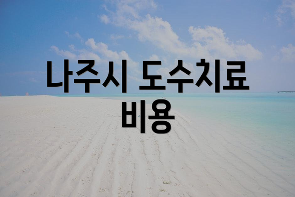 나주시 도수치료 비용