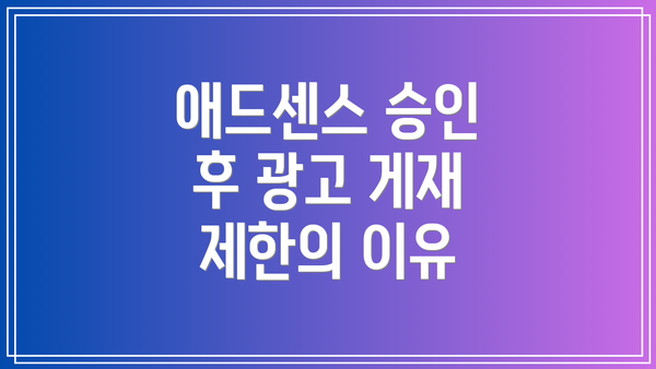 애드센스 승인 후 광고 게재 제한의 이유