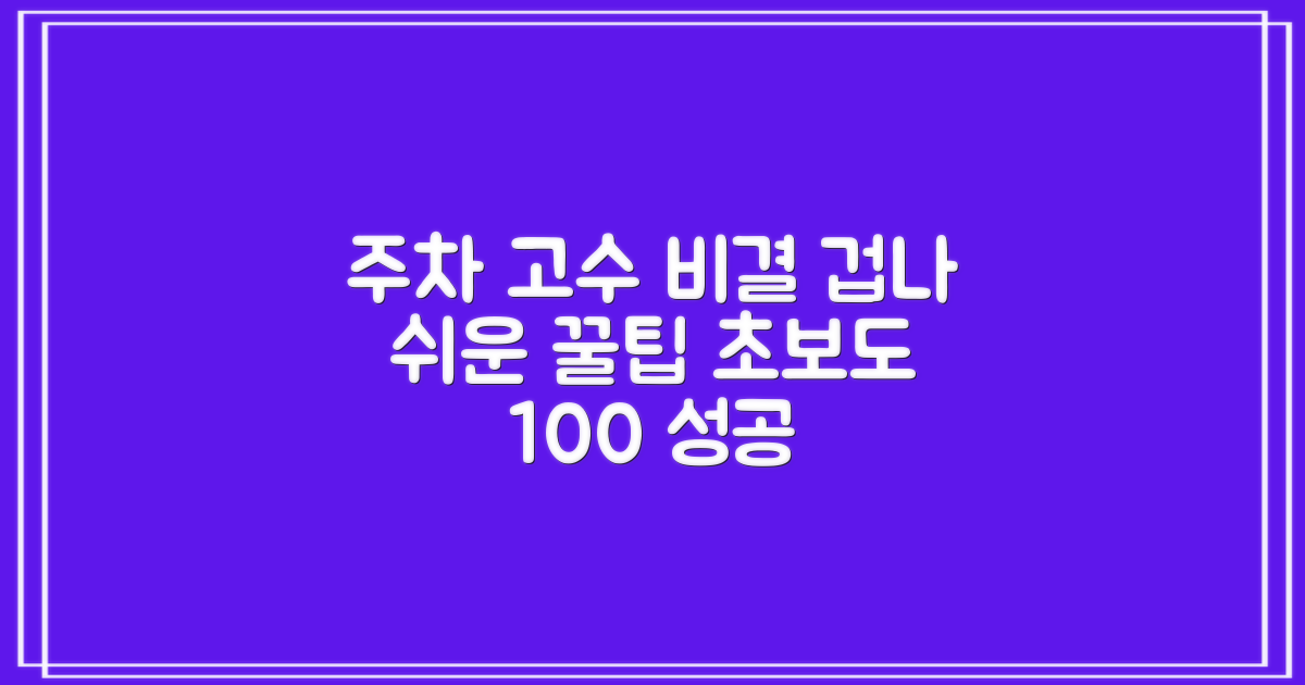 주차 고수가 되는 특별한 비결은?