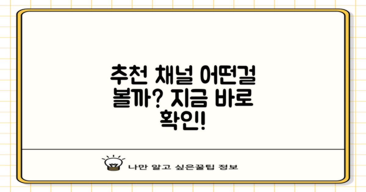 어떤 채널을 봐야 할까?