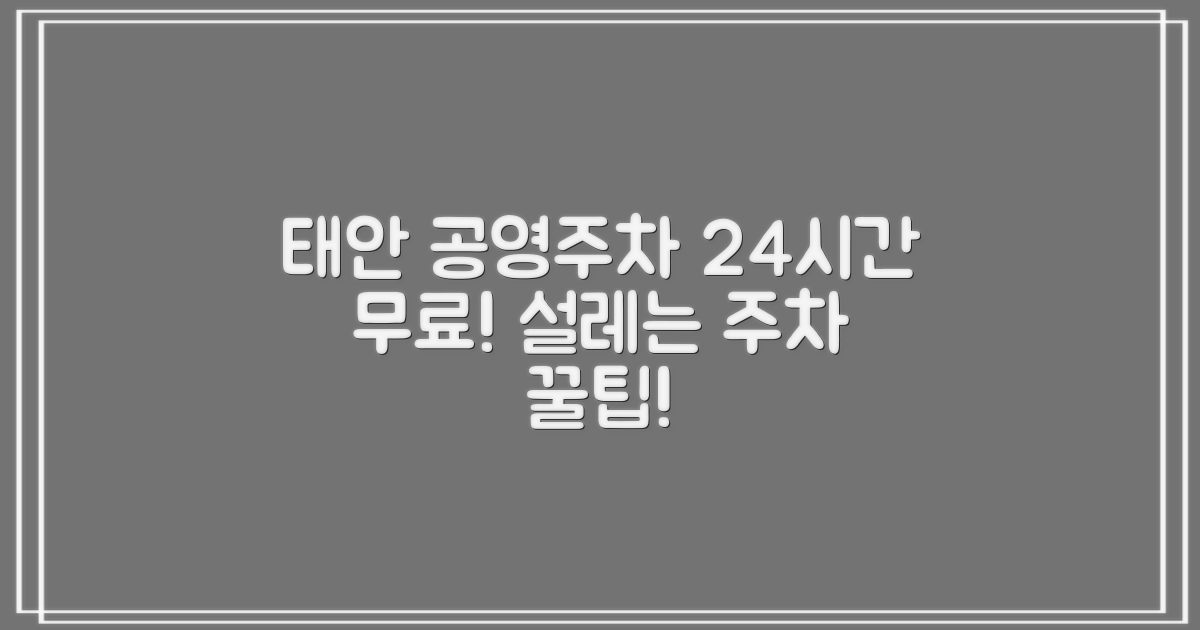 태안 공영주차, 24시간 무료! 설레는 주차 꿀팁 대방출!