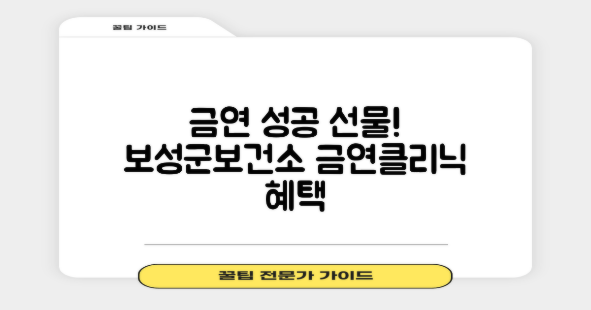 보성군보건소 금연클리닉, 성공적인 금연을 위한 선물과 격려금 혜택 알아보기