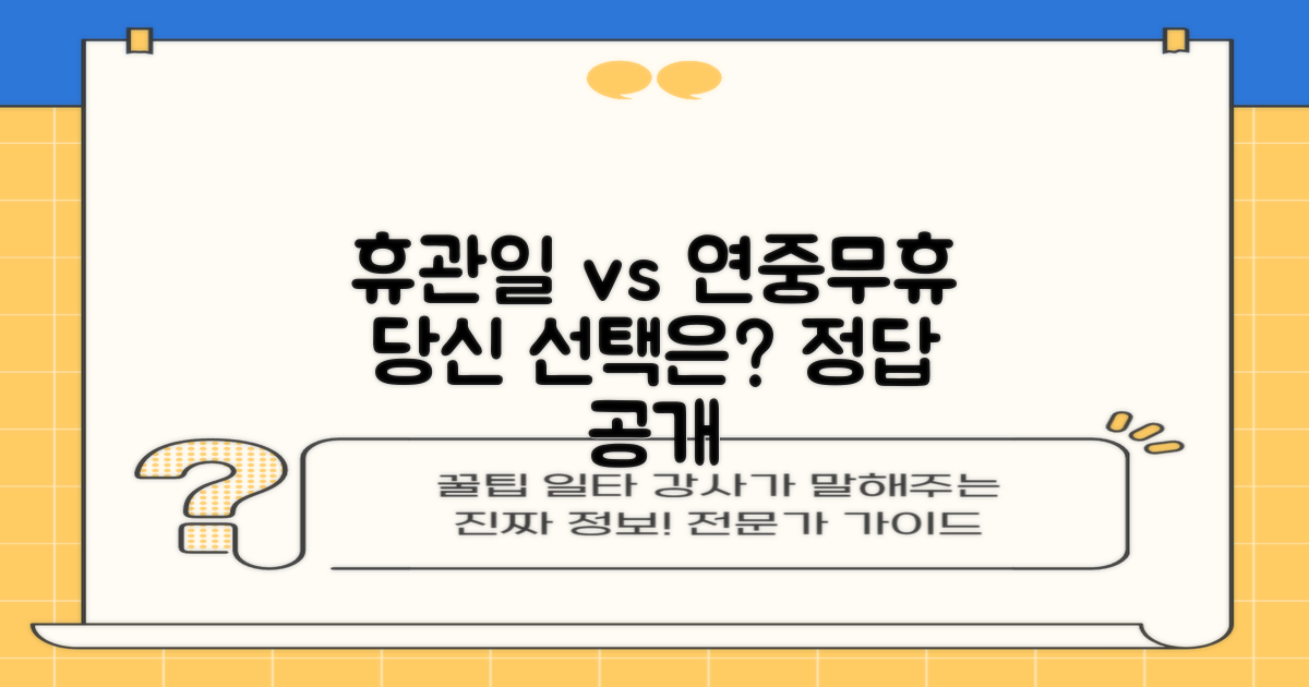 휴관일 vs 연중무휴, 당신에게 맞는 선택은?