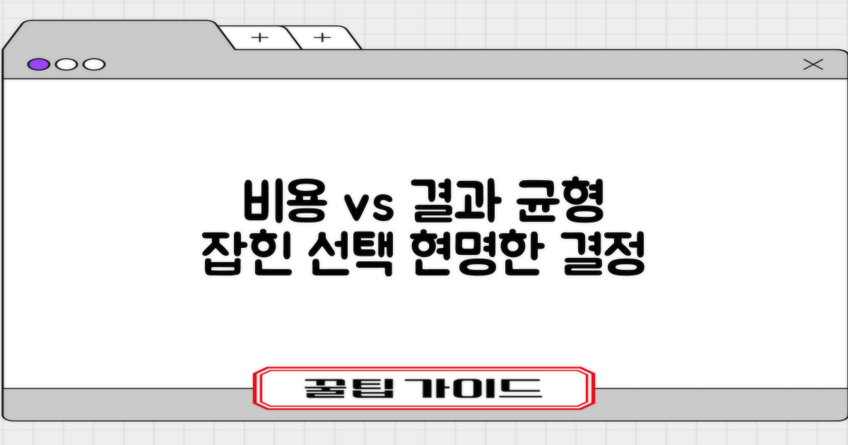 비용과 결과, 균형 잡힌 선택