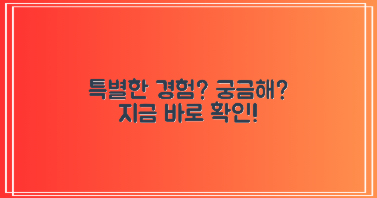 어떤 특별한 경험을 할까요?