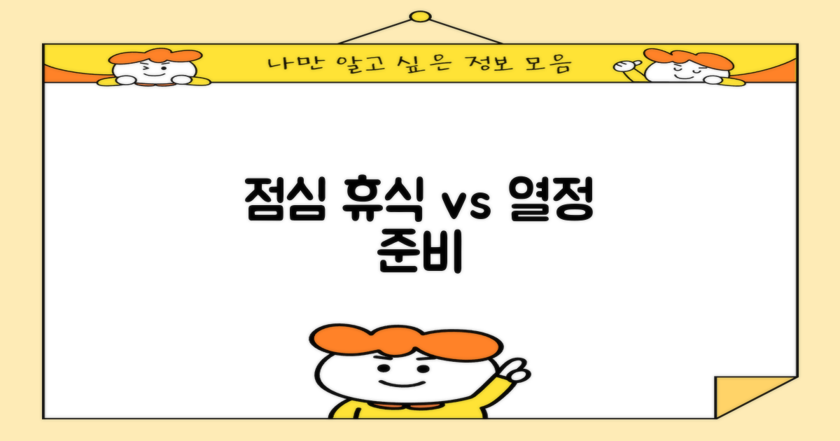 점심시간, 휴식 vs 준비