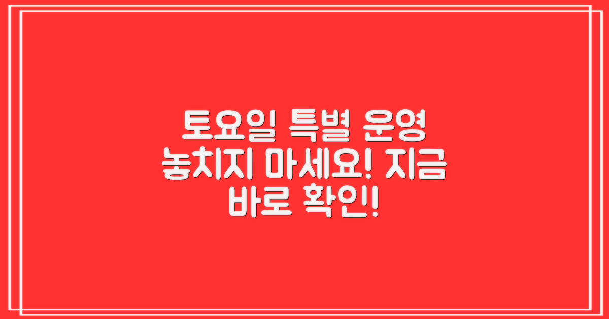 토요일 특별 운영 안내