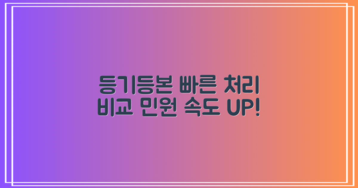 등기/등본: 민원 처리 속도 비교