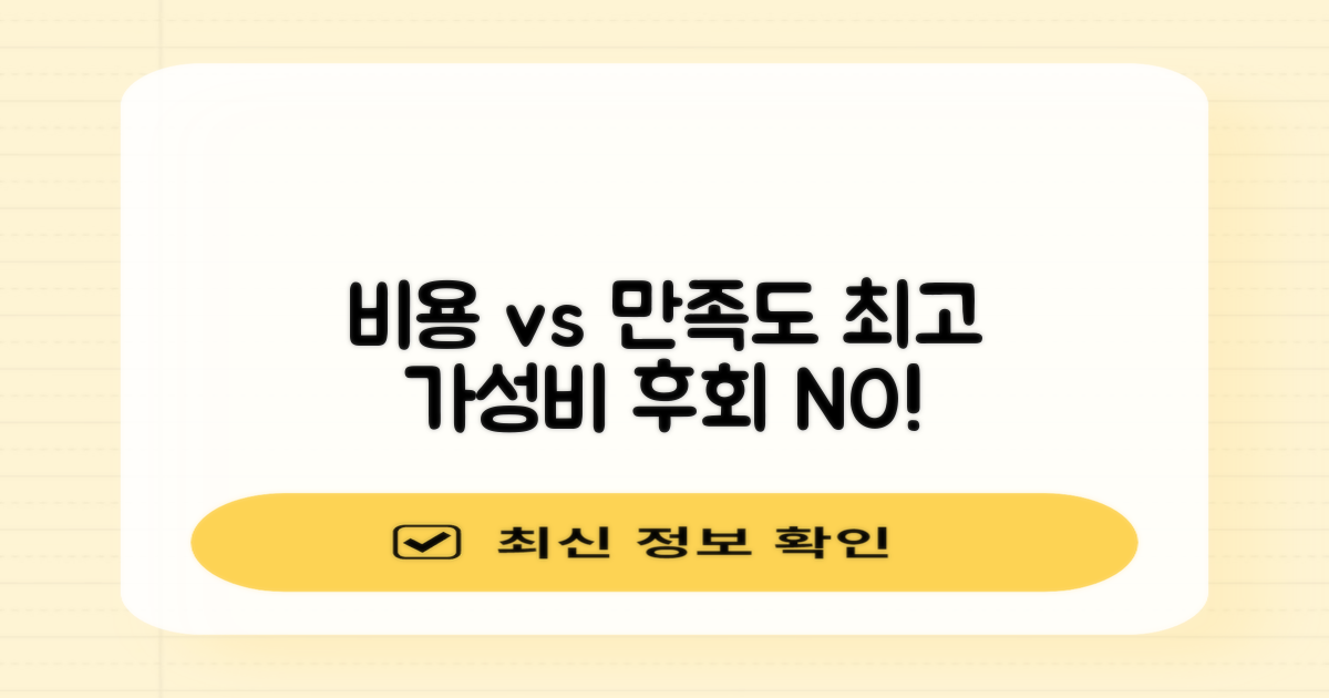 비용 vs 만족도 비교